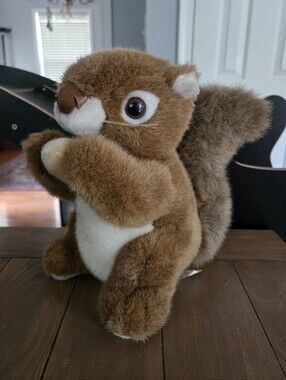 Vintage Brown Squirrel Plush Stuffed Animal Beta Toys Moving Nut